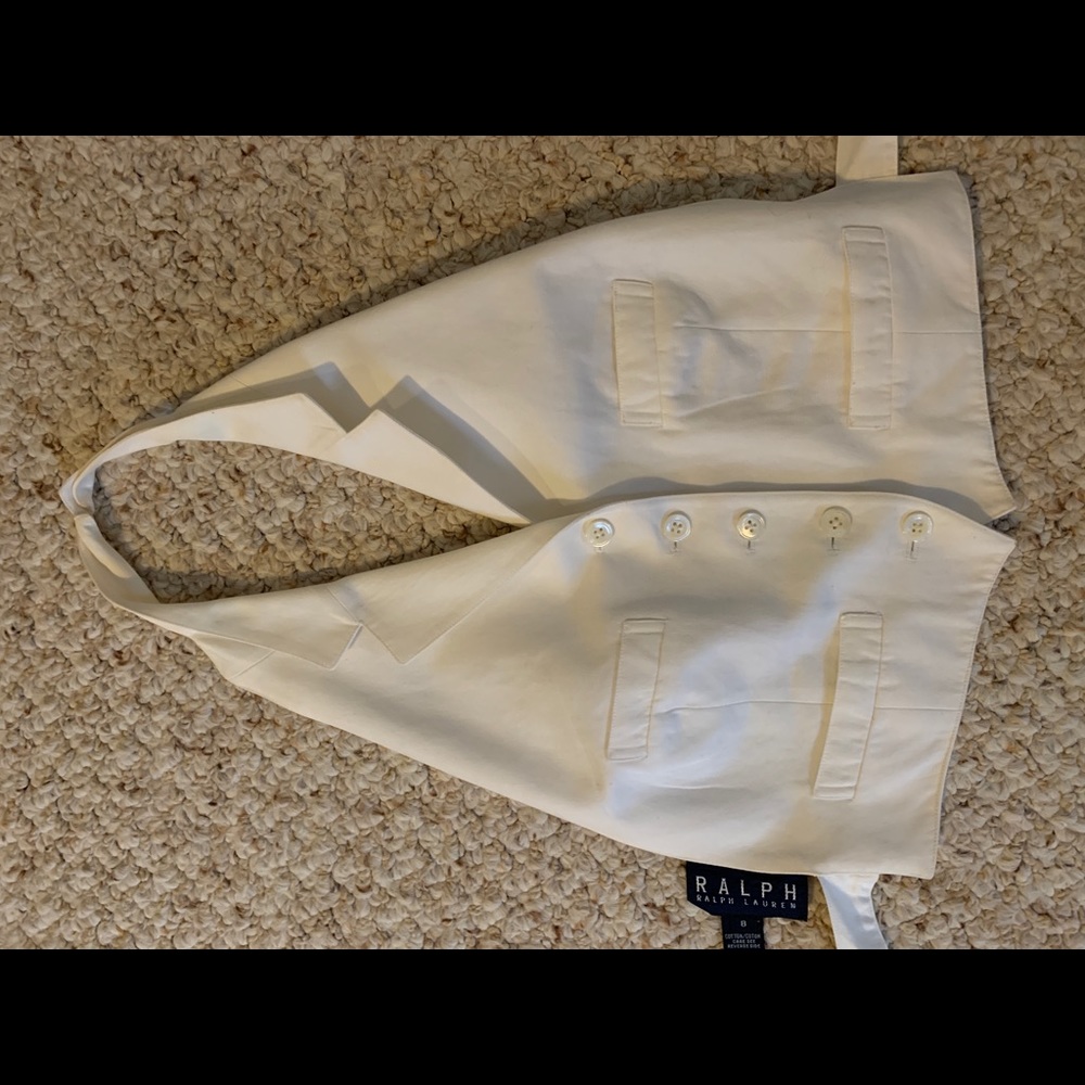 Ralph Lauren White cropped backless vest